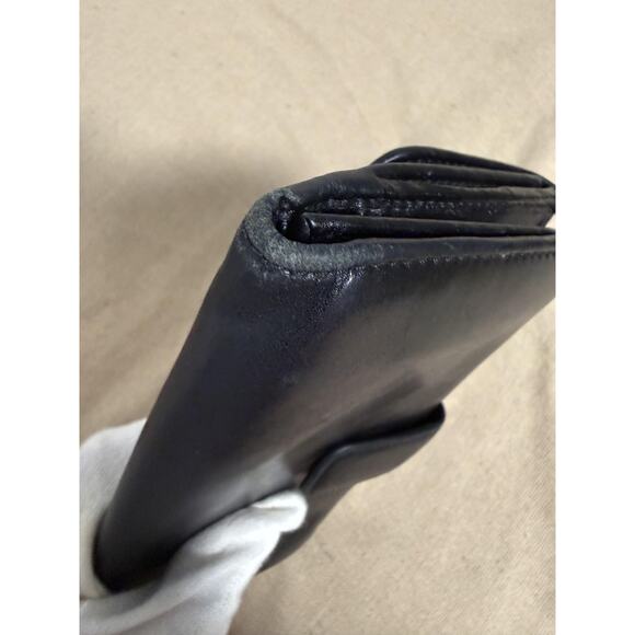 Gucci Wallet Womens Black Leather Interlocking GG Logo Trifold Made in Italy - Picture 14 of 16